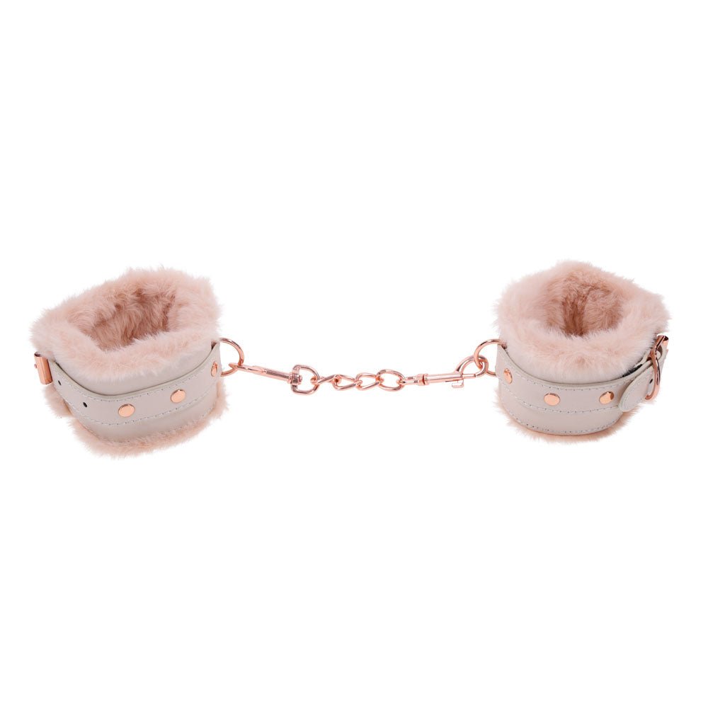 Sex & Mischief Peaches n CreaMe Fur Handcuffs Peach Restraints